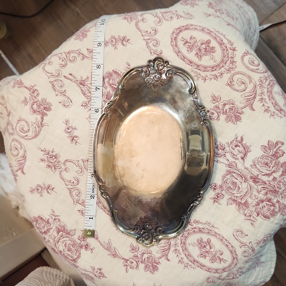 Vintage Silver Plated Small Trinket Tray Candy Dish Floral - Picture 7 of 10